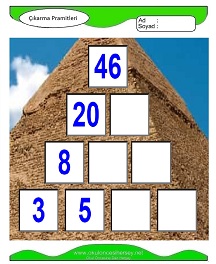 Çıkarma Pramidi Çalışma Sayfaları